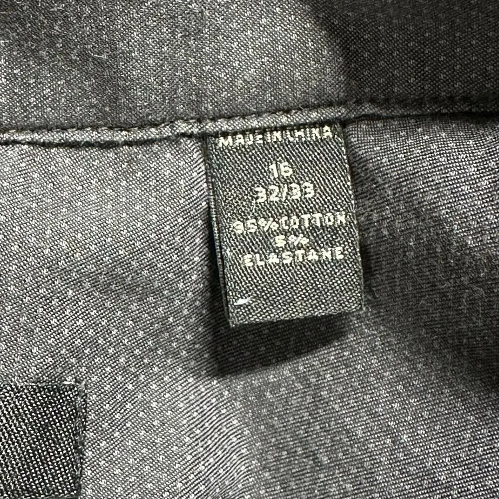 John Varvatos Shirt Mens 16 32 33 Charcoal Gray Slim Fit Button Up Casual Preppy